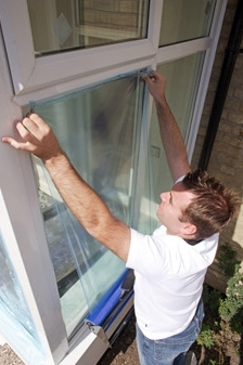 Skyddsfilm Fönster blå, 600mm X 100 meter