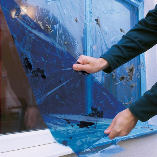 Skyddsfilm Fönster blå, 600mm X 100 meter