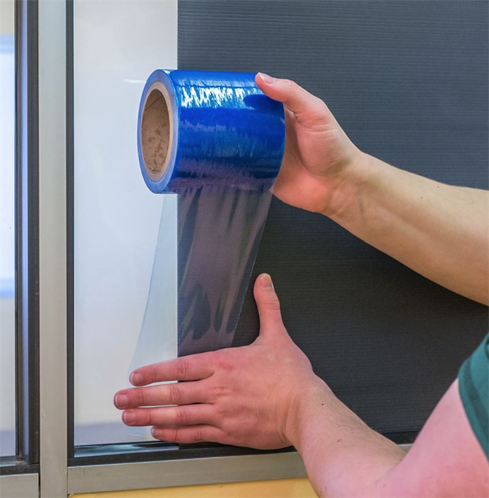 Smal Fönsterfilm blå 100mx100mm